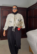 Lena Blouse In White & Black