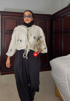 Lena Blouse In White & Black