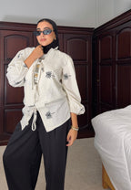 Lena Blouse In White & Black